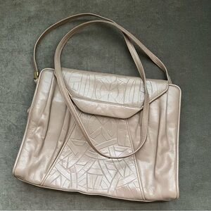 Elegant Beige Handbag Bullock’s Vintage Leather Purse Crossbody